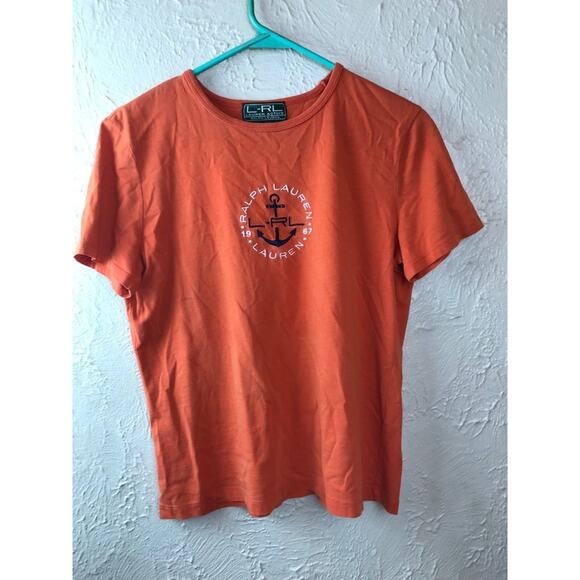 Lauren Ralph Lauren Active Orange Knit Top Anchor Ladies Medium - Picture 1 of 4